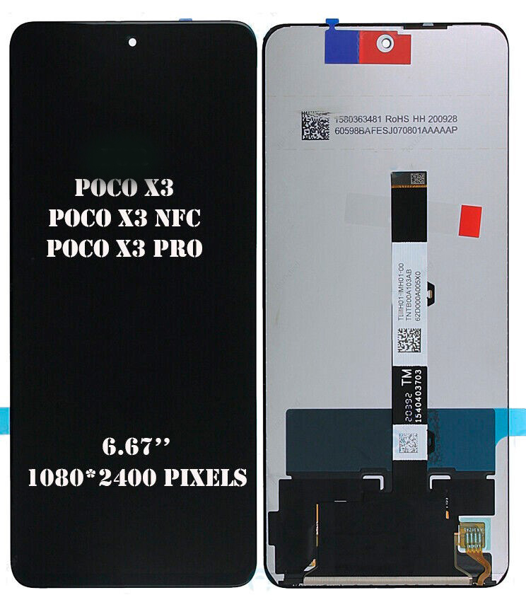 

Дисплей для Poco X3 Pro/X3 + тачскрин (черный), Xiaomi Poco X3 Pro / X3