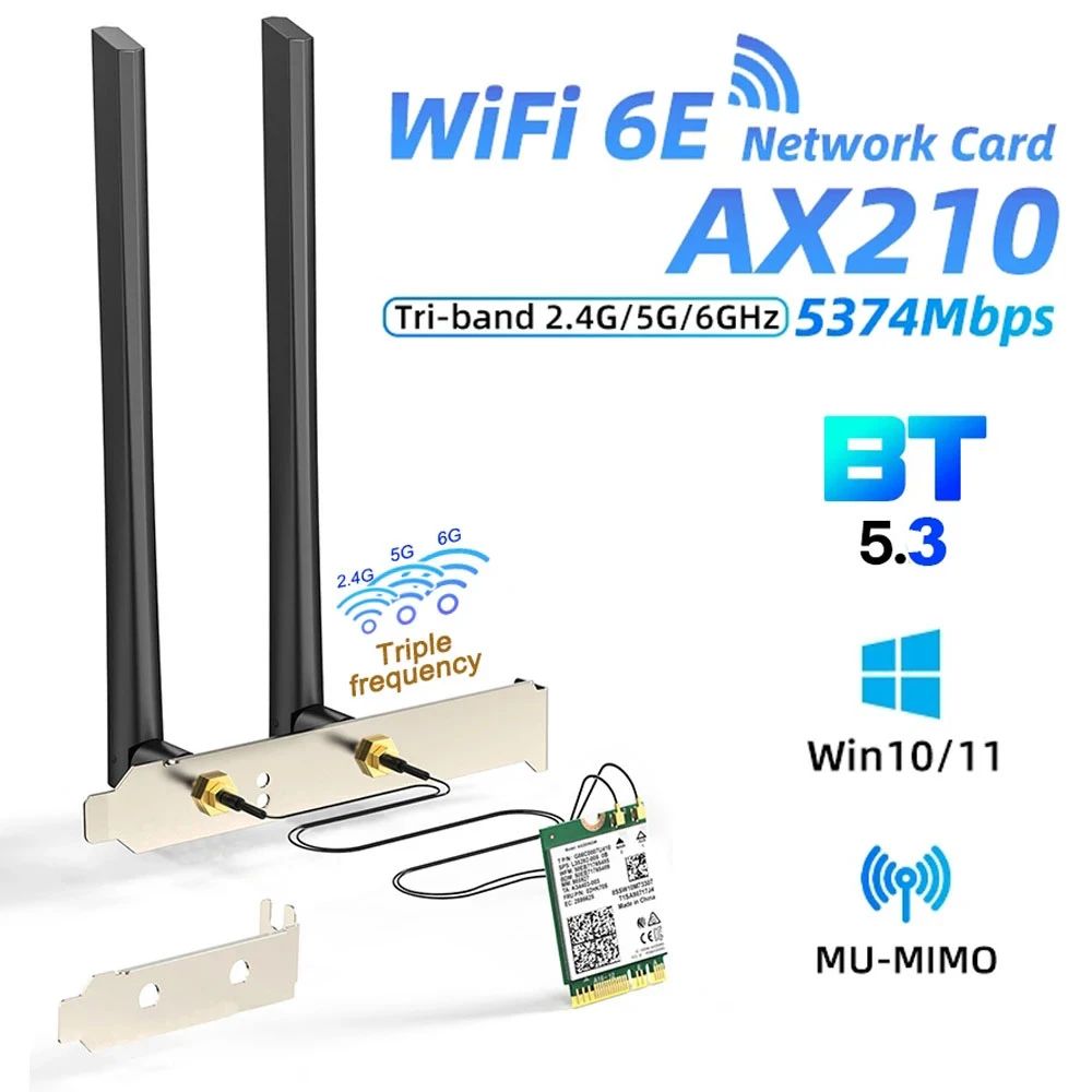 

Приемник Wi-Fi NoBrand для ноутбука; для компьютера M.2 802.11ax, Зеленый;белый