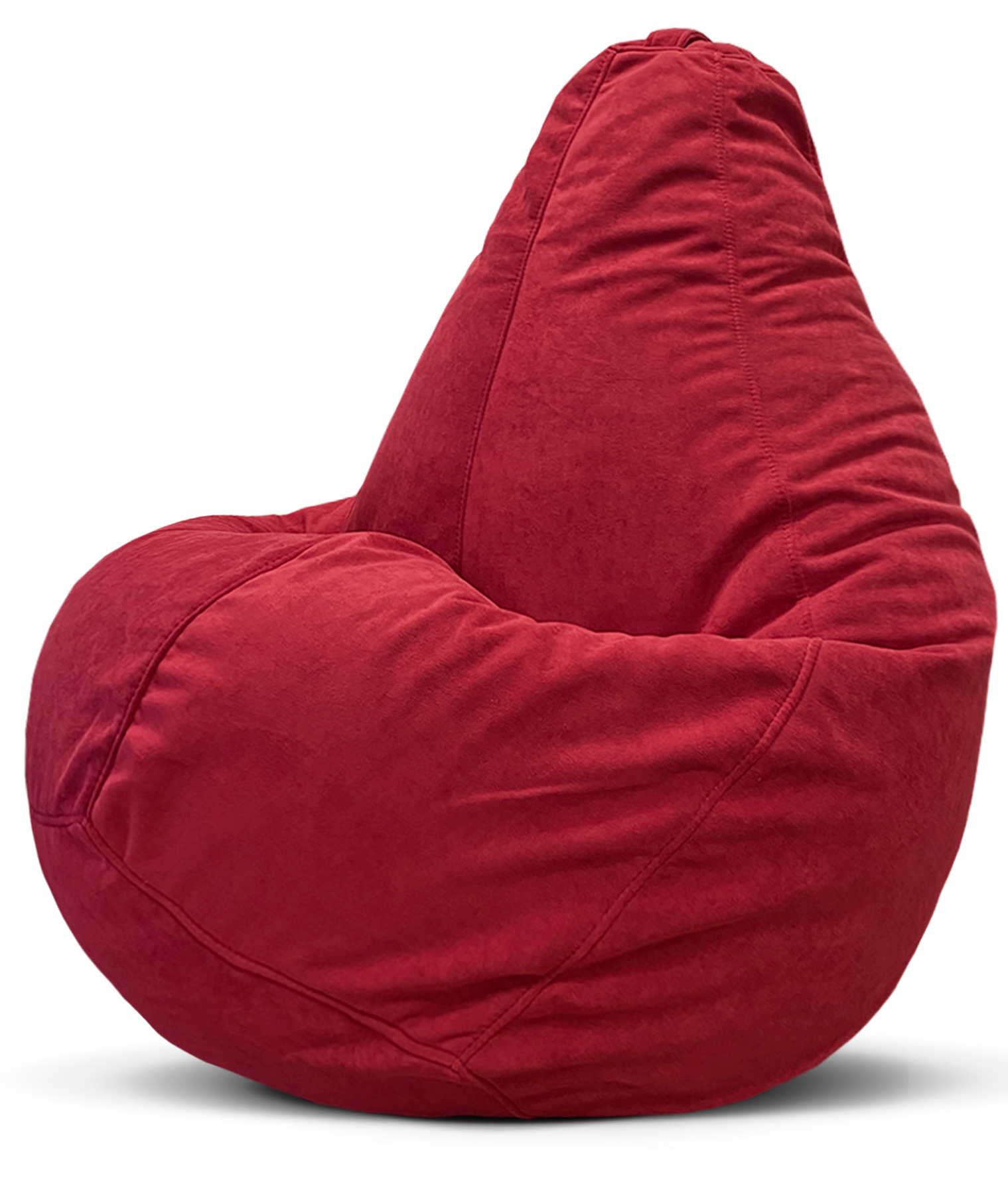 фото Кресло-мешок puflove пуфик груша, размер xxxxl, красный велюр