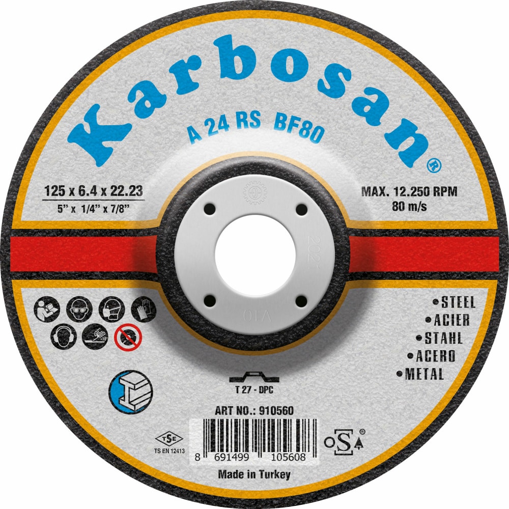 Шлифовальный диск по металлу Karbosan 10560 шлифовальный диск для bp 100 proma