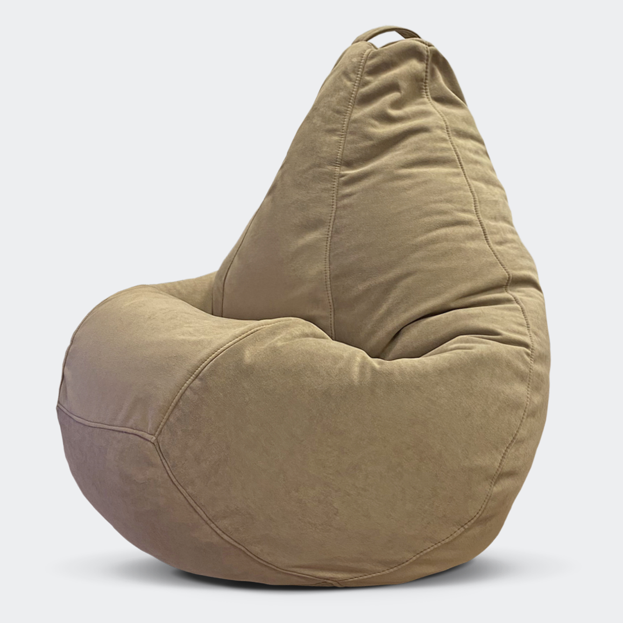 фото Кресло-мешок puflove пуфик груша, размер xxxl, темно-бежевый велюр