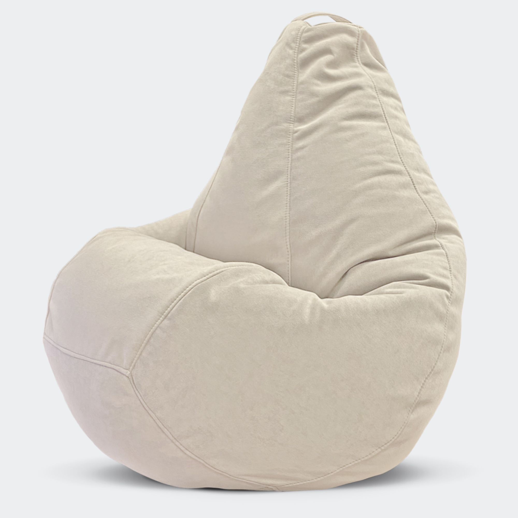 фото Кресло-мешок puflove пуфик груша, размер xxl, светло-бежевый велюр