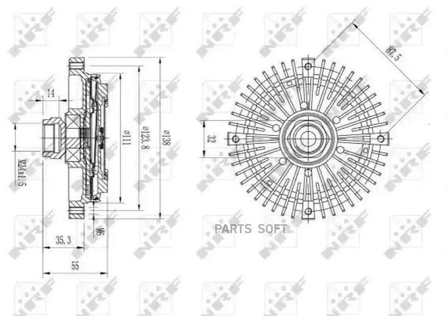 NRF 49567 NRF 49567_муфта вентилятора BMW E30 E36 E28 E34 1.6-3.5 81-00 1шт