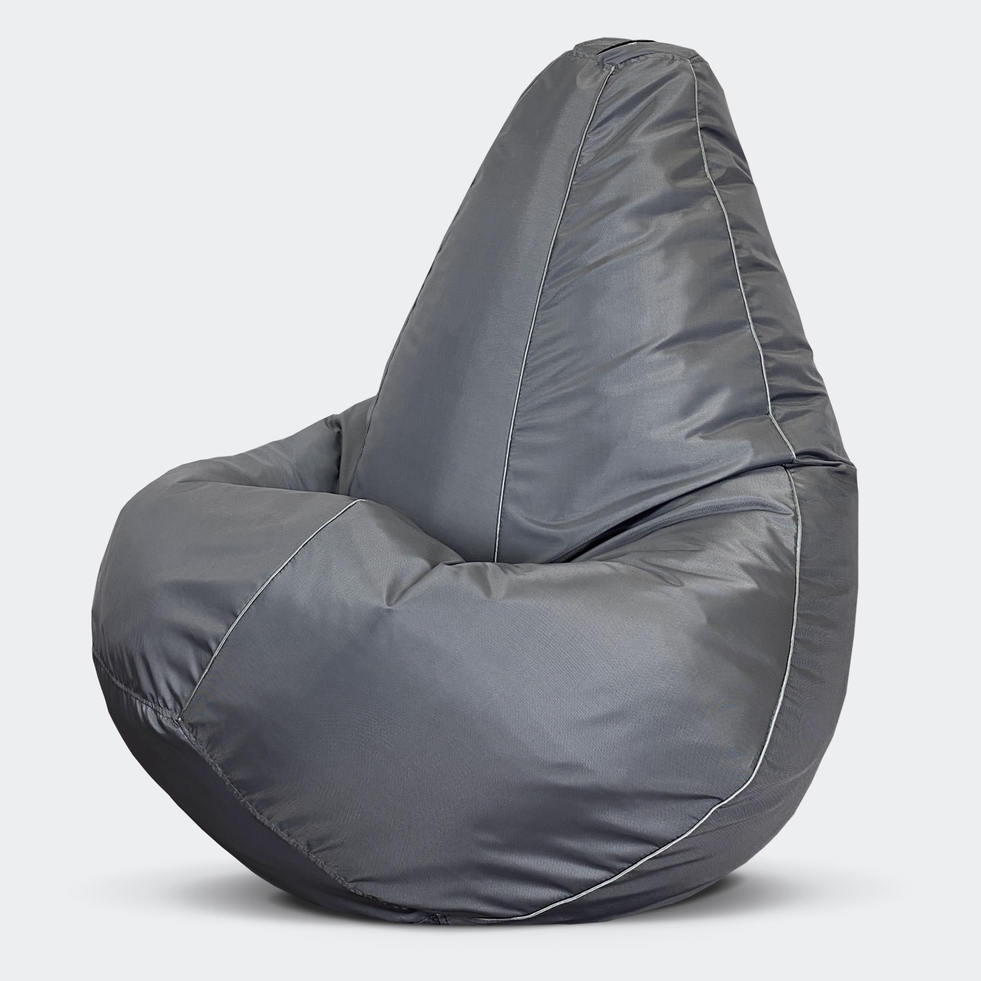 фото Кресло-мешок puflove пуфик груша, размер xxxxl, серый оксфорд