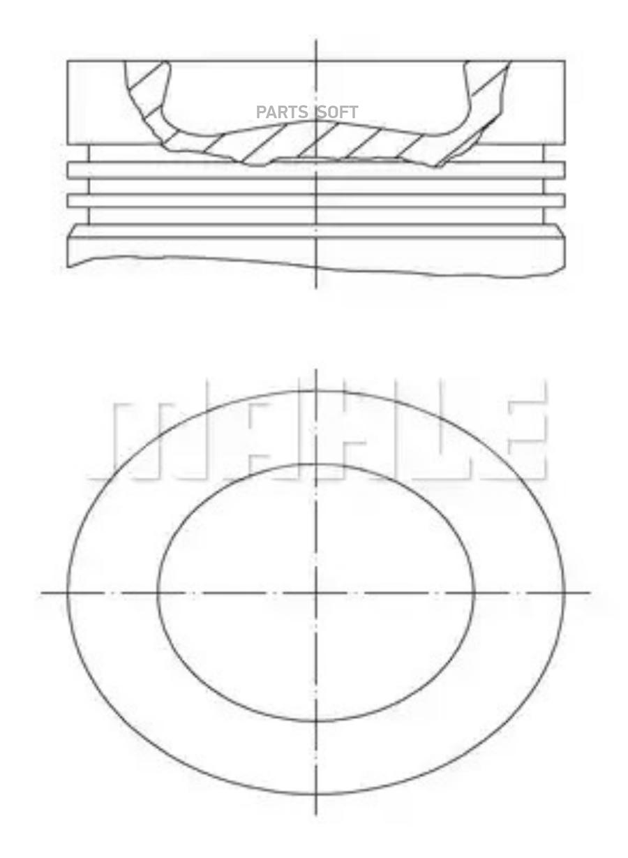 

Поршень Mahle/Knecht 0385600 038 56 00 составной R6 d131 FH12 FM12 D12C