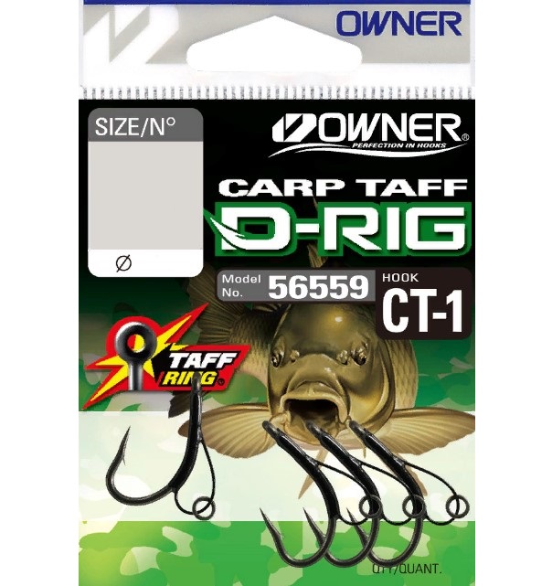 Рыболовные крючки Owner Carp Taff D-Rig w/CT-1 teflon 4, 4 шт.