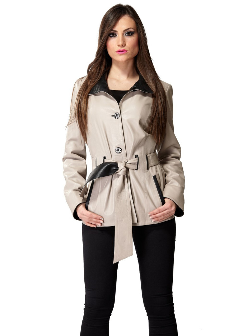 

Кожаная куртка женская Hodore H39-4350Krem бежевая 2XL (товары доставляются из-за рубежа), Бежевый, H39-4350Krem