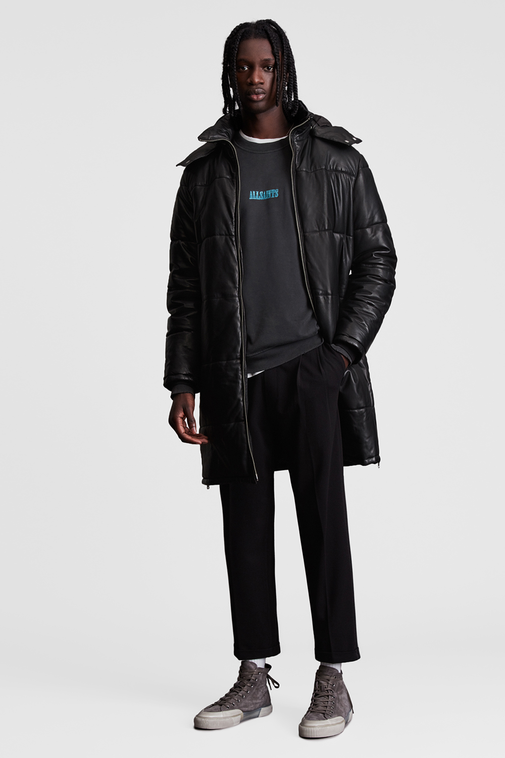 

Кожаная куртка мужская Allsaints ML088V черная M, ML088V