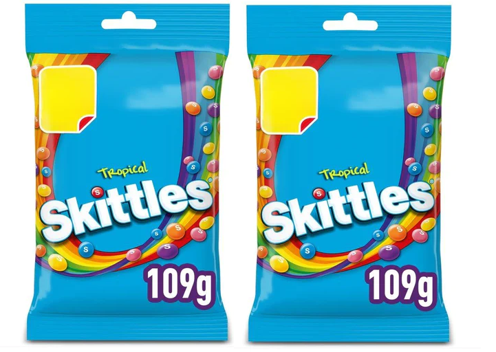 Драже Skittles Тропические фрукты, 109 г х 2 шт