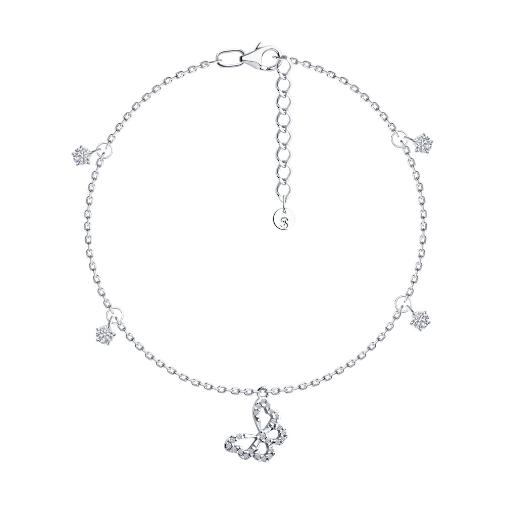 

Браслет из серебра р.  SOKOLOV 94051500, фианит, 94051500