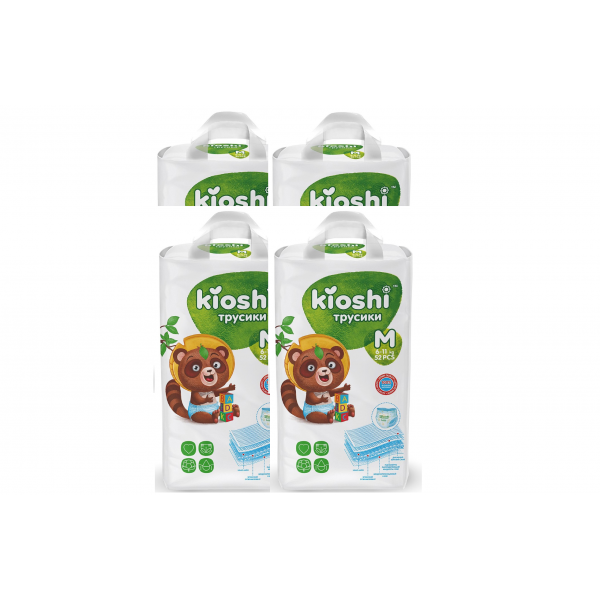 

Набор 4 х KIOSHI трусики М (6-11 кг), 52 шт.