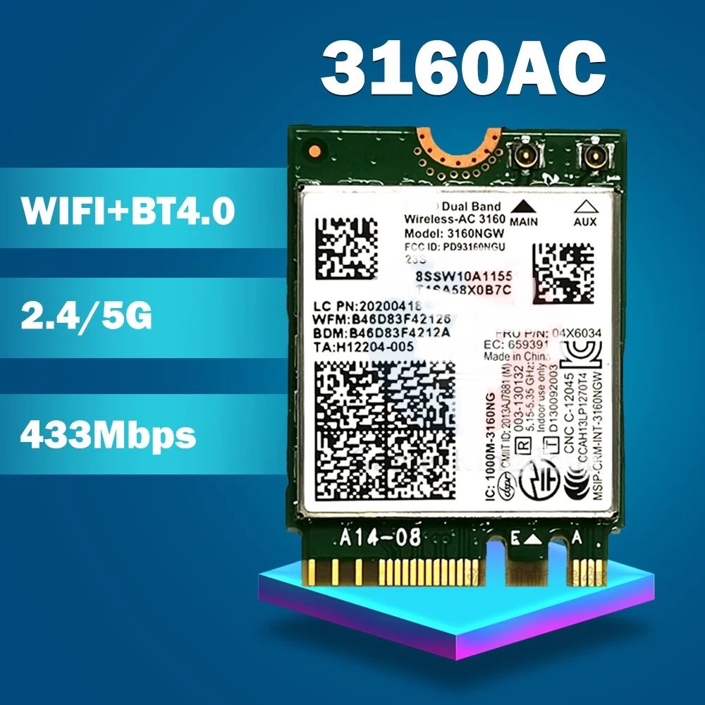 

Приемник Wi-Fi NoBrand M.2 802.11ac, Зеленый;белый