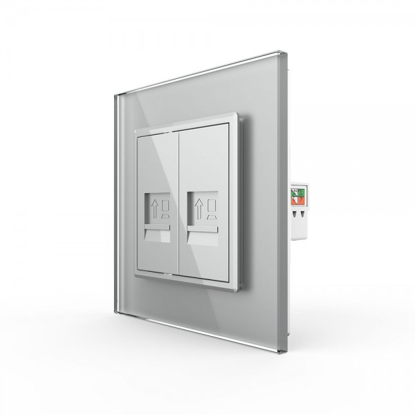 

VL-C792C-15 Розетка Livolo КОМП RJ-45 двойная Серая, Розетка Livolo КОМП RJ-45 двойная Серая