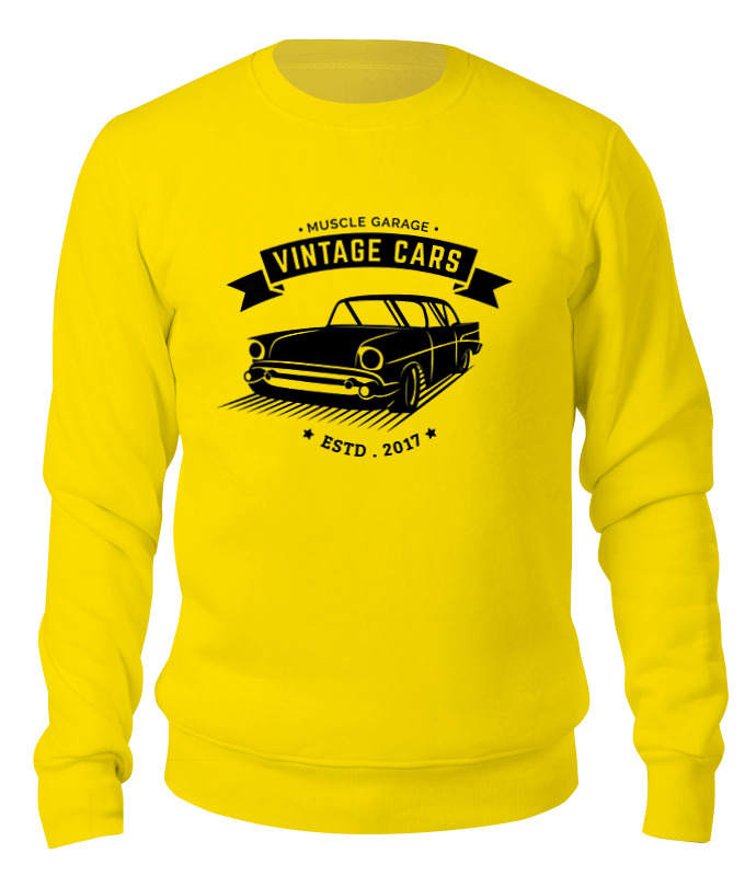 

Свитшот унисекс Printio Vintage cars желтый M, Vintage cars