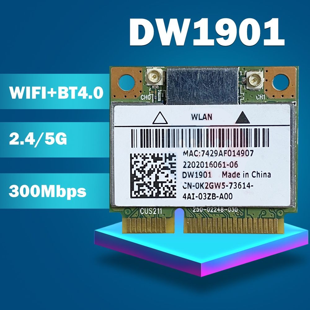 

Приемник Wi-Fi NoBrand Mini PCI-e 802.11n; 802.11a; 802.11g, Зеленый;белый