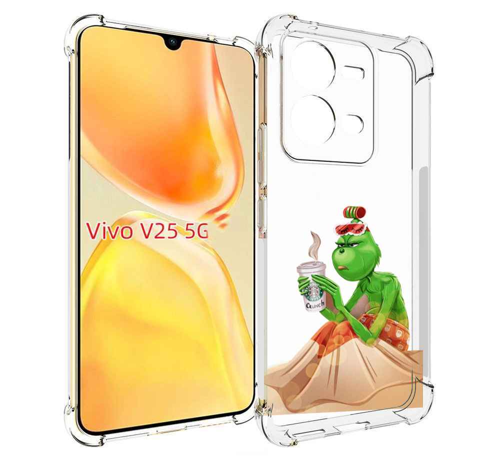 

Чехол MyPads Гринч-в-платье для Vivo V25 5G / V25e, Прозрачный, Tocco