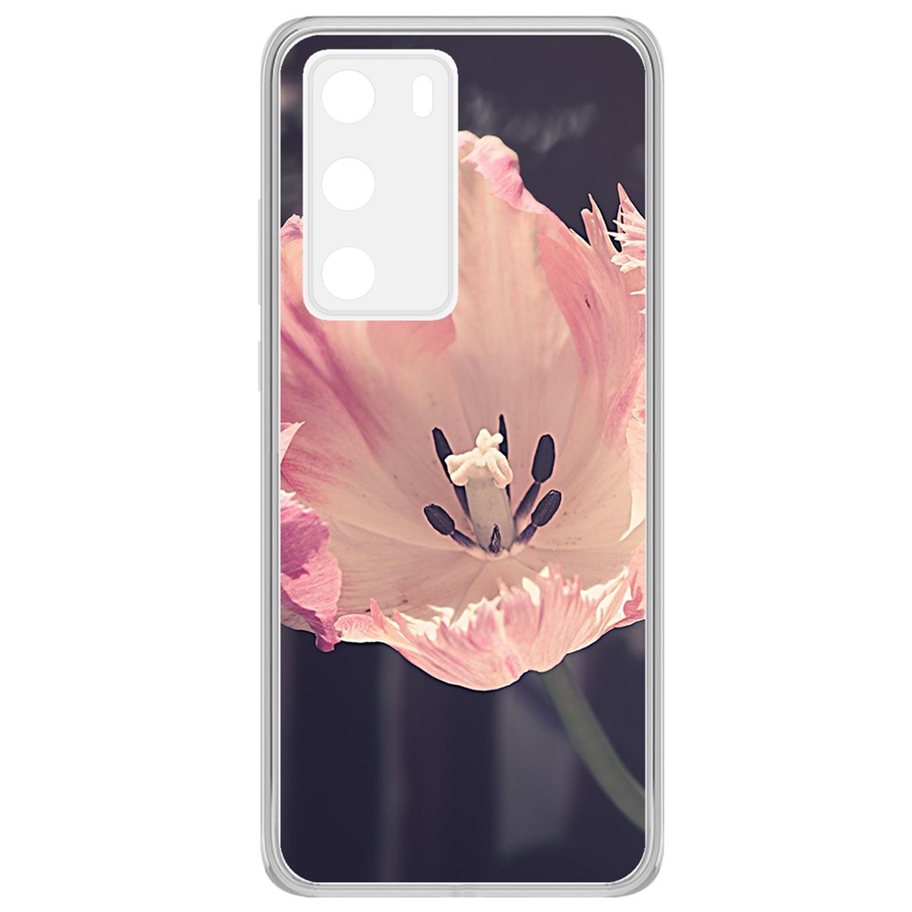 

Чехол-накладка Krutoff Clear Case Тюльпан для Huawei P40