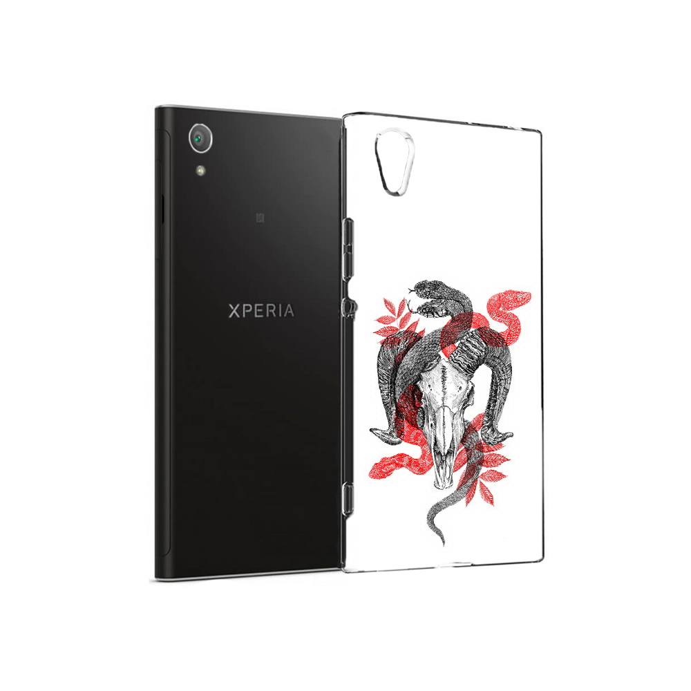 

Чехол MyPads Tocco для Sony Xperia XA1 Plus змея в черепе рисунок (PT77220.224.365), Прозрачный, Tocco