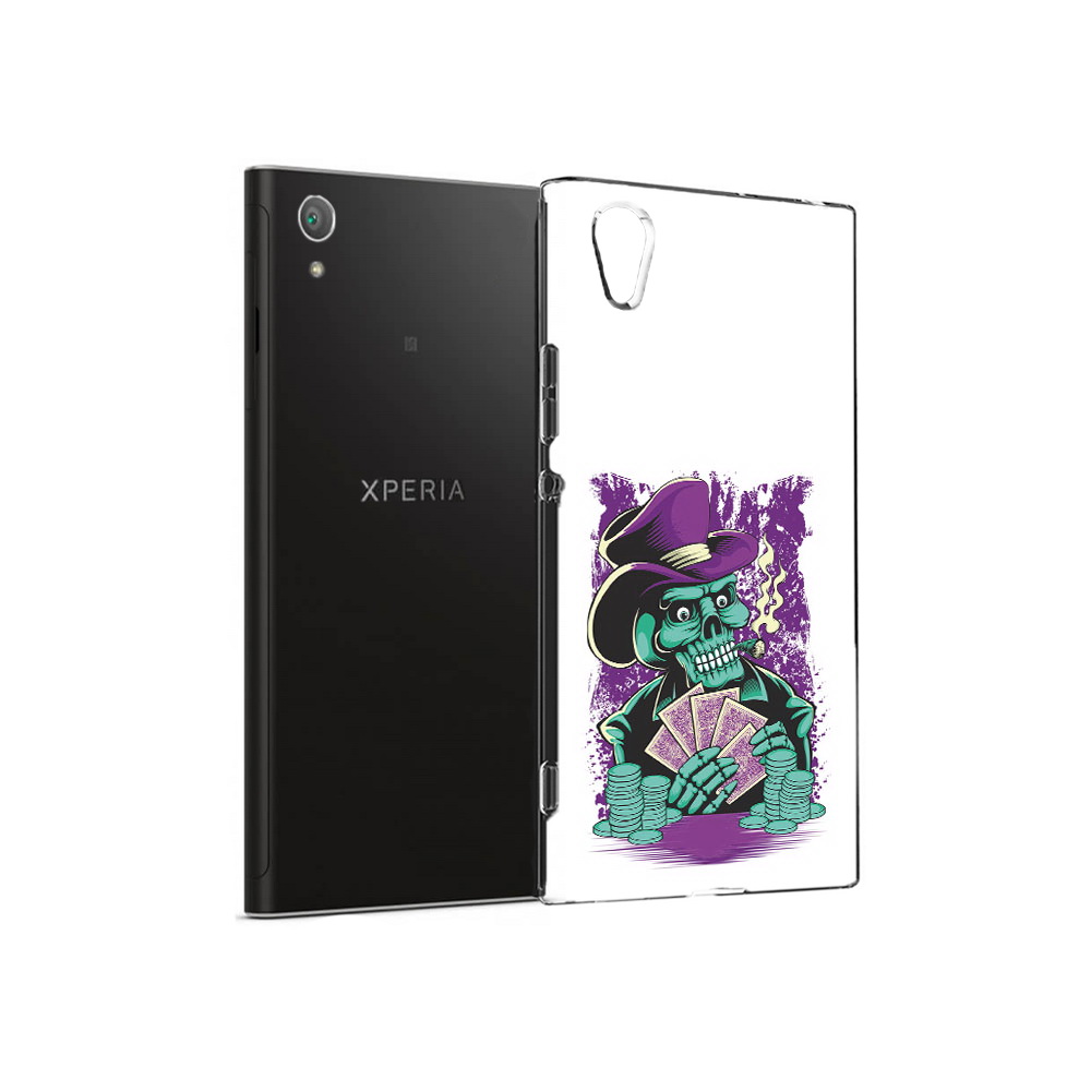 

Чехол MyPads Tocco для Sony Xperia XA1 Plus зеленый череп с картами (PT77220.224.361), Прозрачный, Tocco