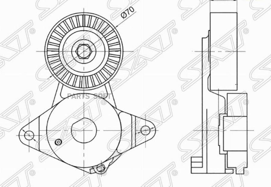

SAT ST1662047010 Натяжитель приводного ремня TOYOTA AURIS COROLLA 09- 1NR 1шт