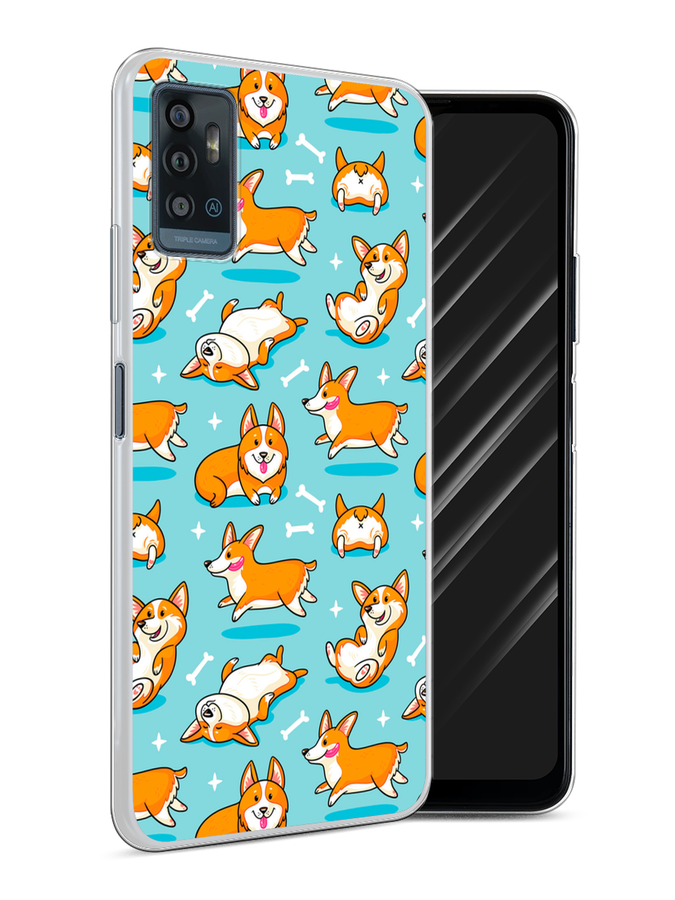 

Чехол Awog на ZTE Blade A71 / ЗТЕ Блэйд A71 "Веселые корги", Разноцветный, 134450-2