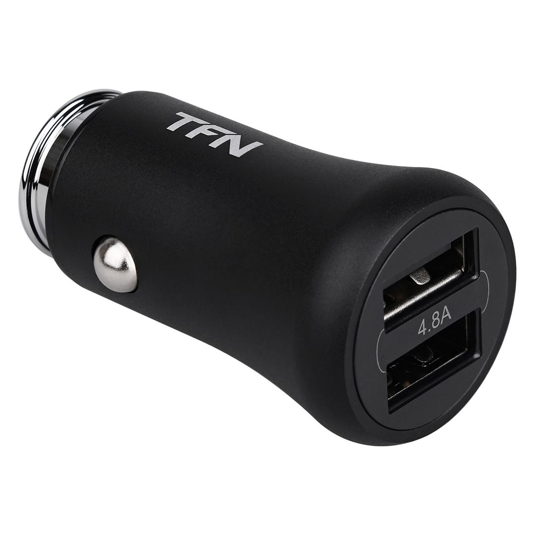 

Автомобильное зарядное устройство TFN RAPID 2xUSB, 24Вт, 4.8A, Smart IC (Черный)