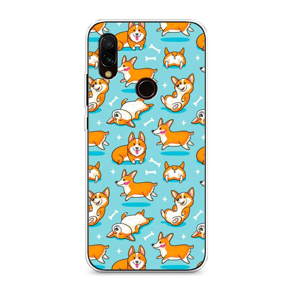 

Чехол Awog на Xiaomi Redmi 7 "Веселые корги", Разноцветный, 35050-2