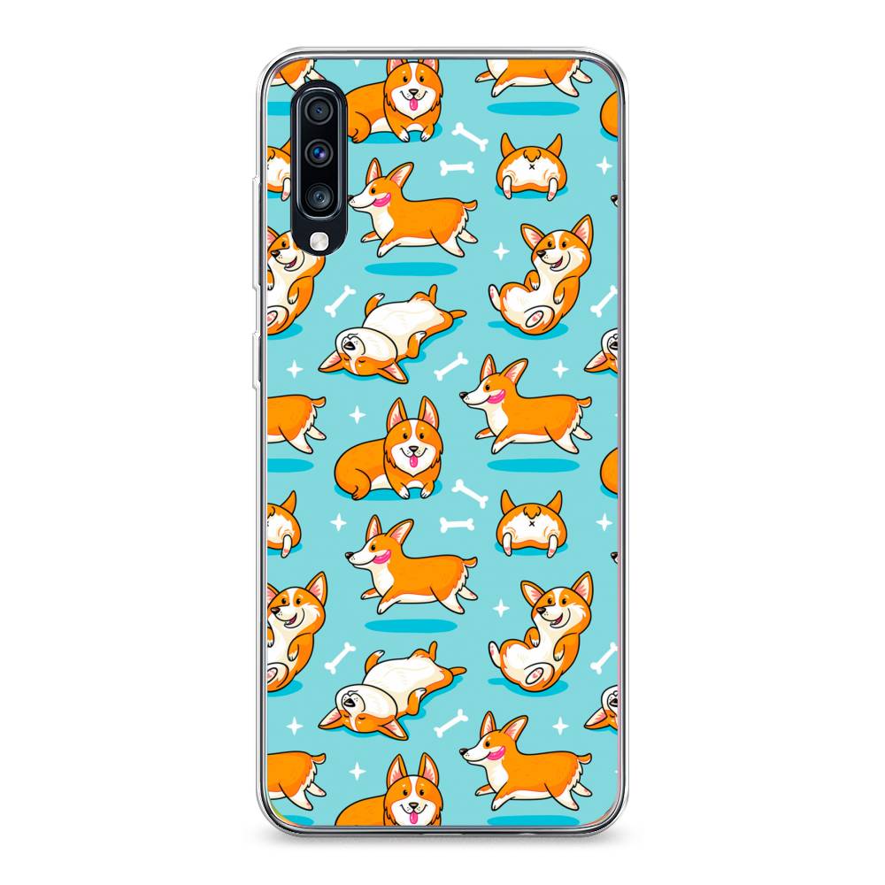 

Чехол Awog на Samsung Galaxy A70 "Веселые корги", Разноцветный, 28150-2