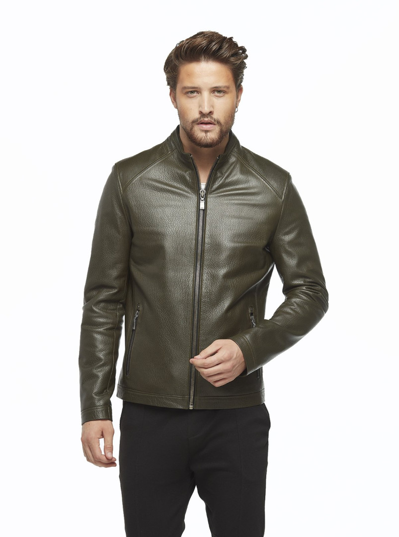 

Кожаная куртка мужская Hodore H35-194Y зеленая 3XL (товары доставляются из-за рубежа), Зеленый, H35-194Y