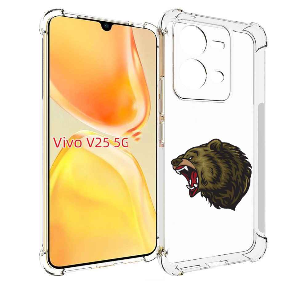 

Чехол MyPads Голова-медведь для Vivo V25 5G / V25e, Прозрачный, Tocco