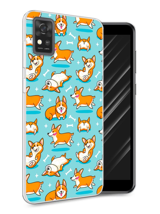 

Чехол Awog на ZTE Blade A31 / ЗТЕ Блэйд A31 "Веселые корги", Разноцветный, 134650-2