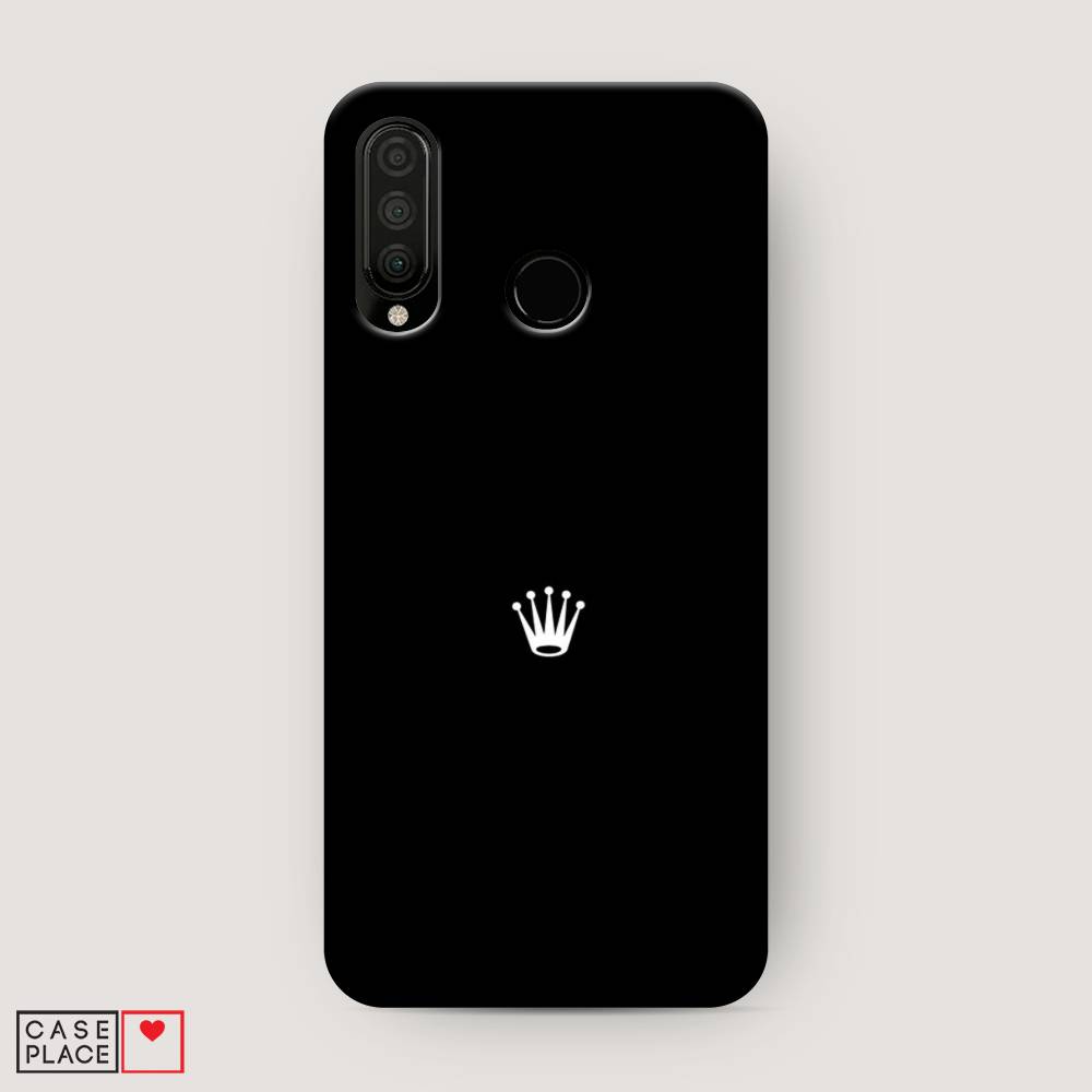 фото Чехол awog "белая корона для черном фоне" для huawei p30 lite