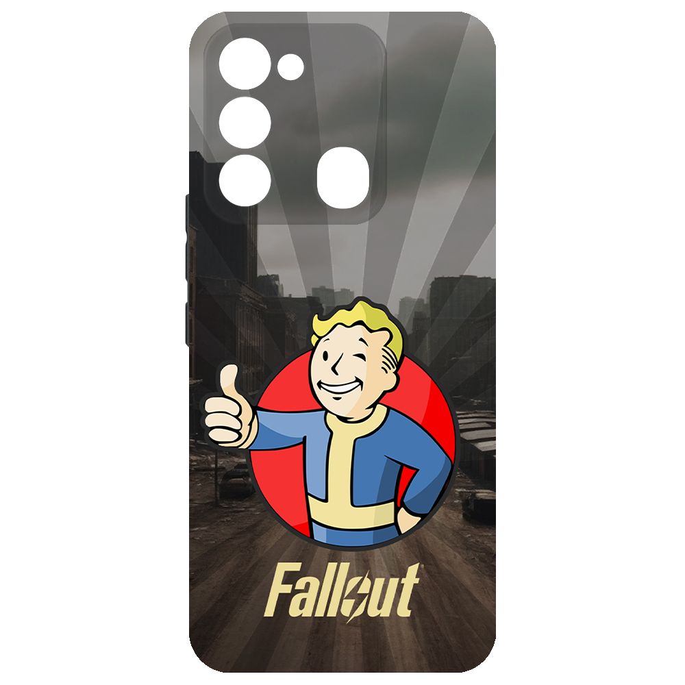 

Чехол-накладка Krutoff Soft Case Фоллаут (Fallout) - Волт-бой для TECNO Spark 8C черный