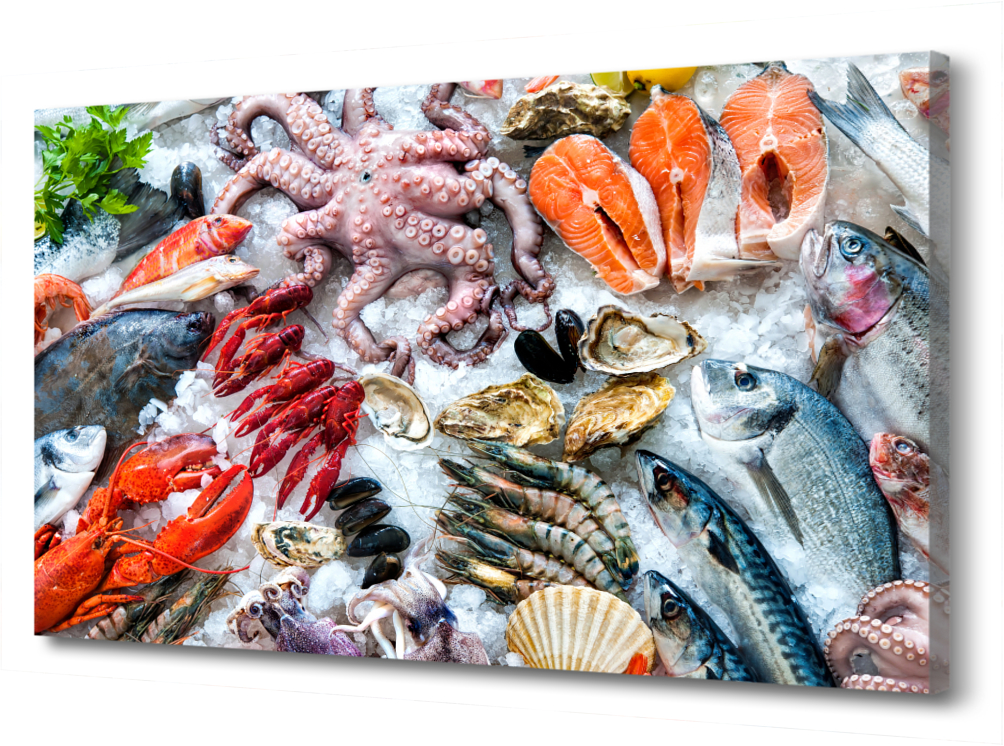 

Картина на холсте Рыба и морепродукты PRC-91 (60x40см). Натуральный холст