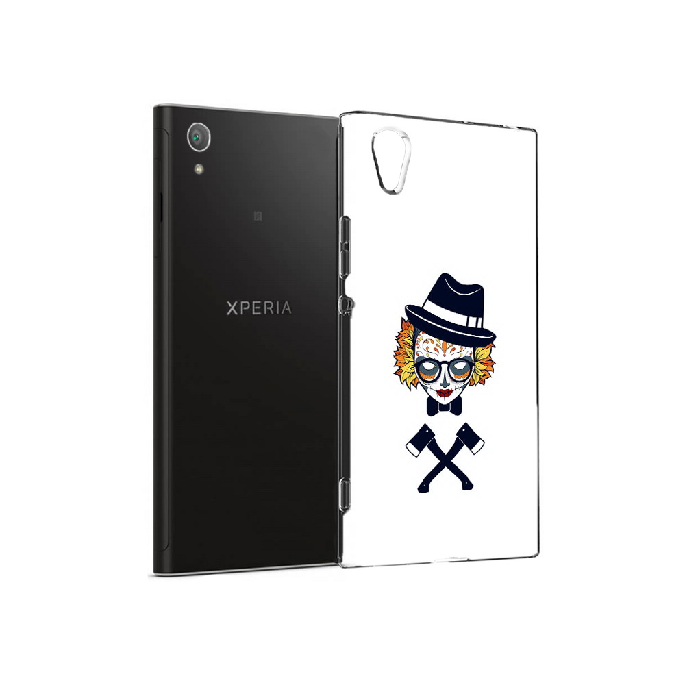 

Чехол MyPads Tocco для Sony Xperia XA1 Plus девушка в маске с топорами рисунок, Прозрачный, Tocco