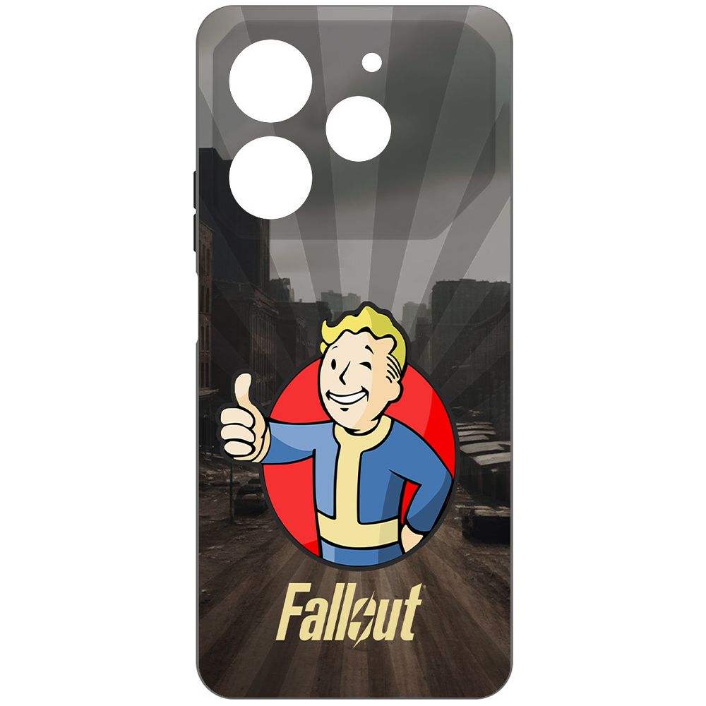 

Чехол-накладка Krutoff Soft Case Фоллаут (Fallout) - Волт-бой для TECNO Pova 6 Neo черный