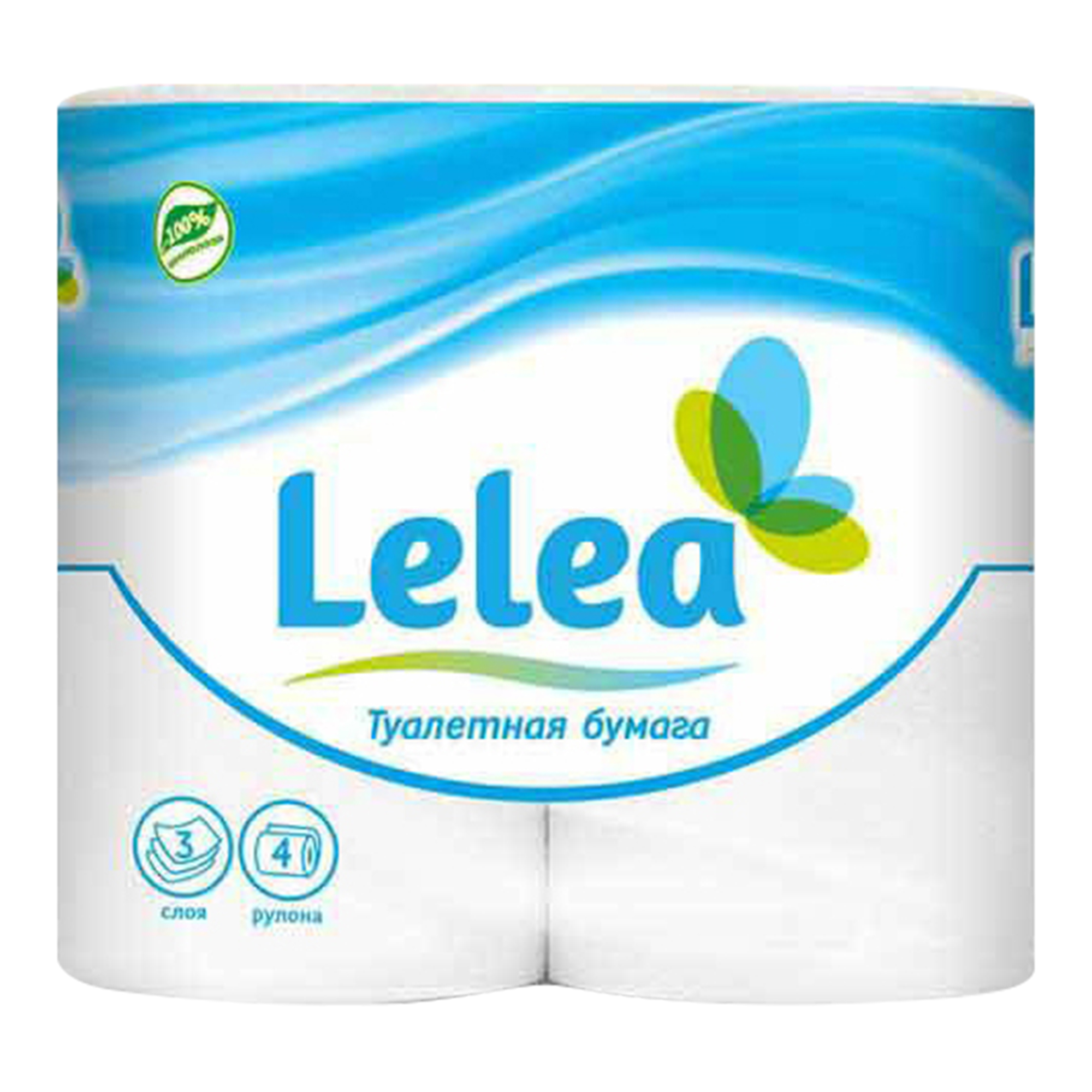 Туалетная бумага Lelea двухслойная 4 шт