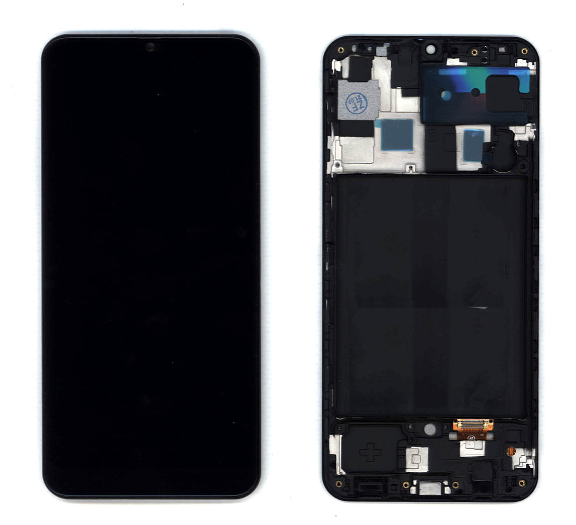 Модуль (матрица + тачскрин) для Samsung Galaxy A50 SM-A505F (TFT) черный с рамкой