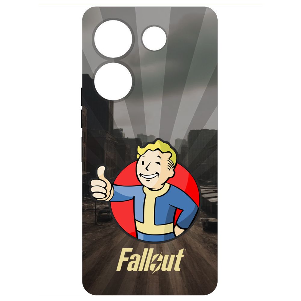 

Чехол-накладка Krutoff Soft Case Фоллаут (Fallout) - Волт-бой для TECNO Camon 20 черный