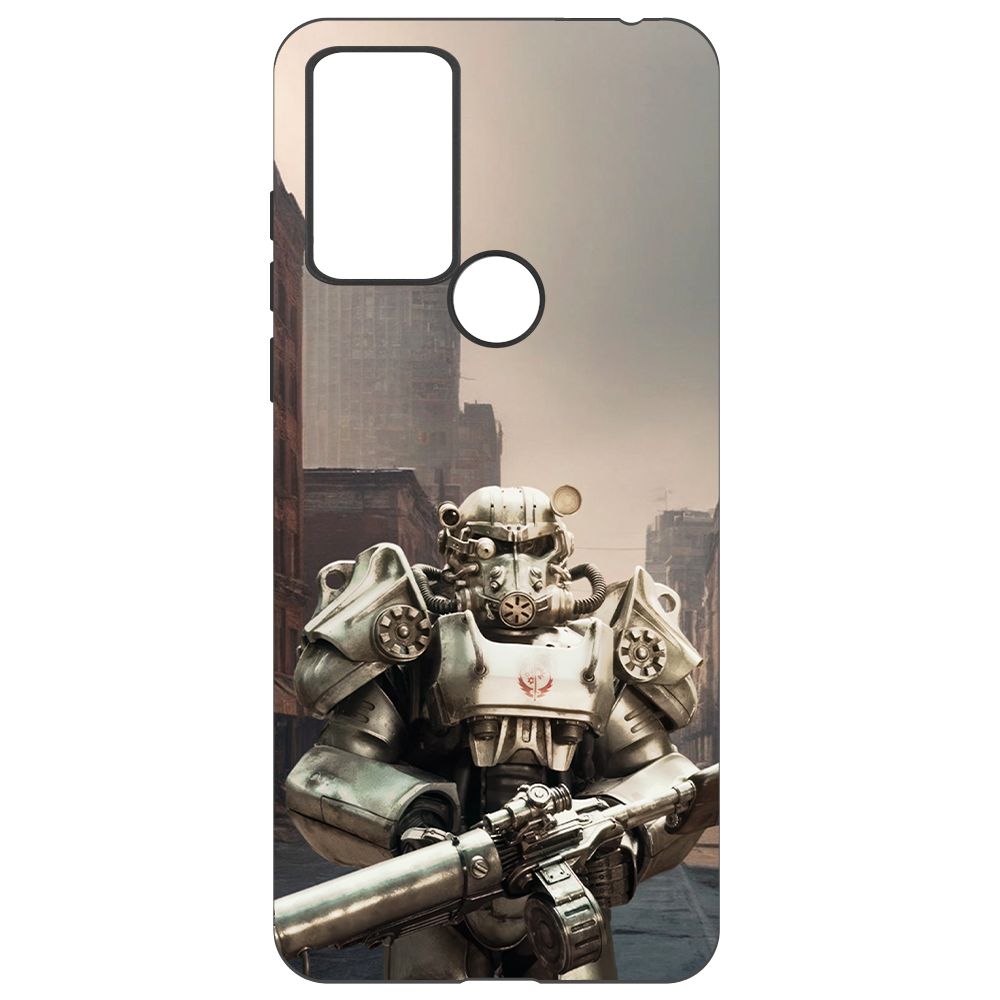 

Чехол-накладка Krutoff Soft Case Фоллаут (Fallout) - Рыцарь Братства для TCL 306 черный