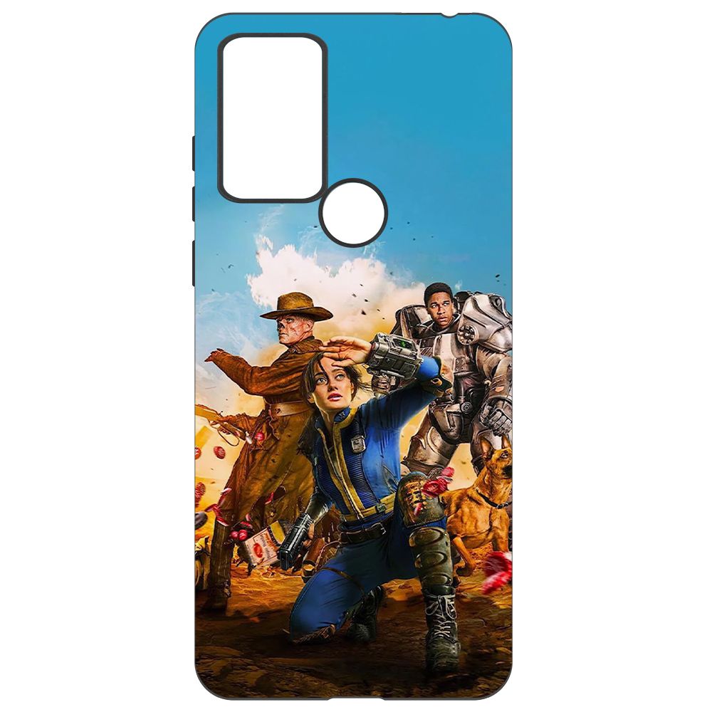 

Чехол-накладка Krutoff Soft Case Фоллаут (Fallout) - Люси, Гуль и Аарон для TCL 306 черный