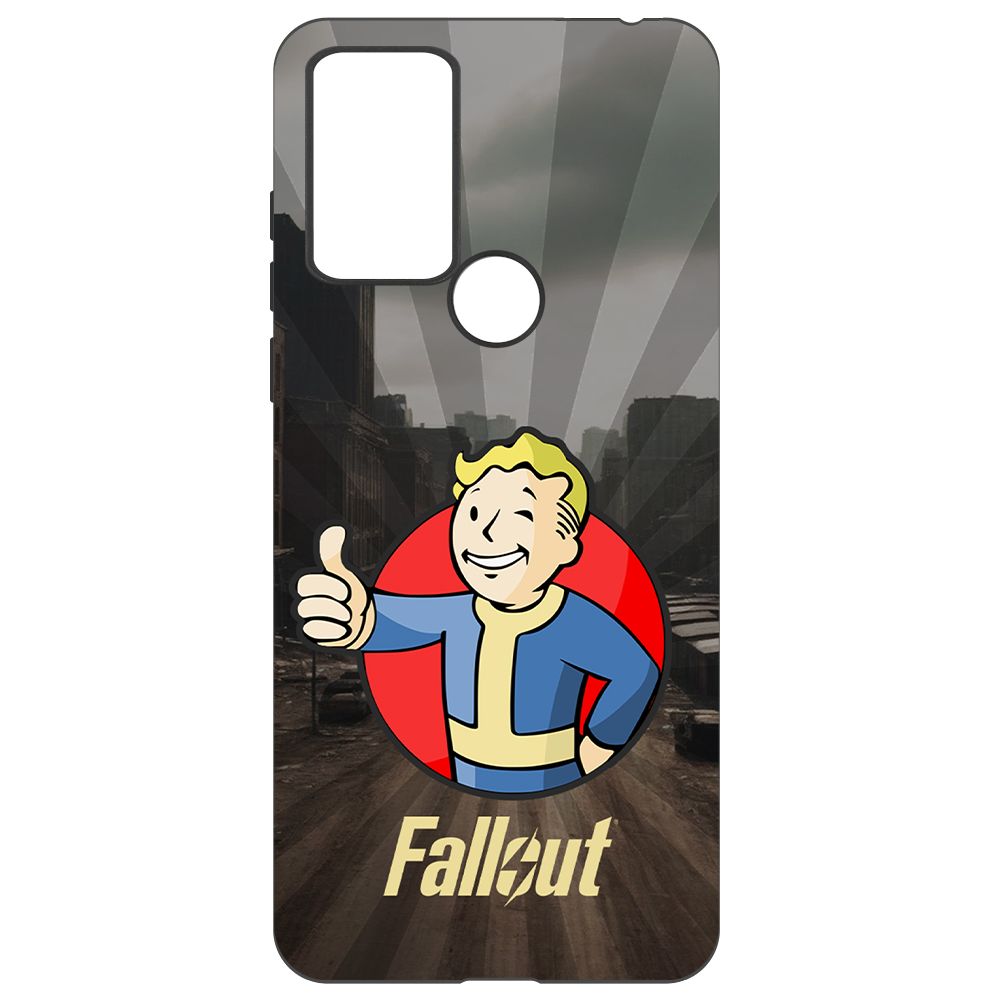 

Чехол-накладка Krutoff Soft Case Фоллаут (Fallout) - Волт-бой для TCL 306 черный