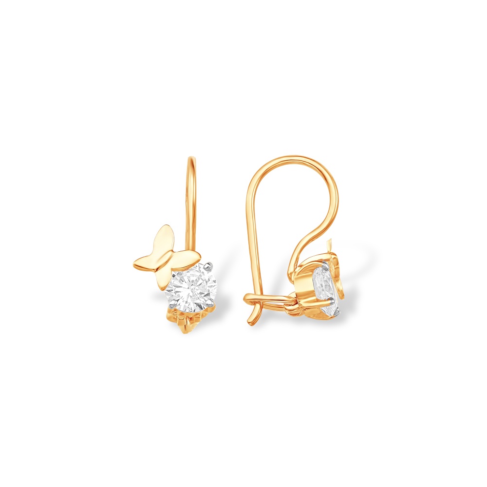 

Серьги из красного золота 585Gold 602001451, фианит, 602001451