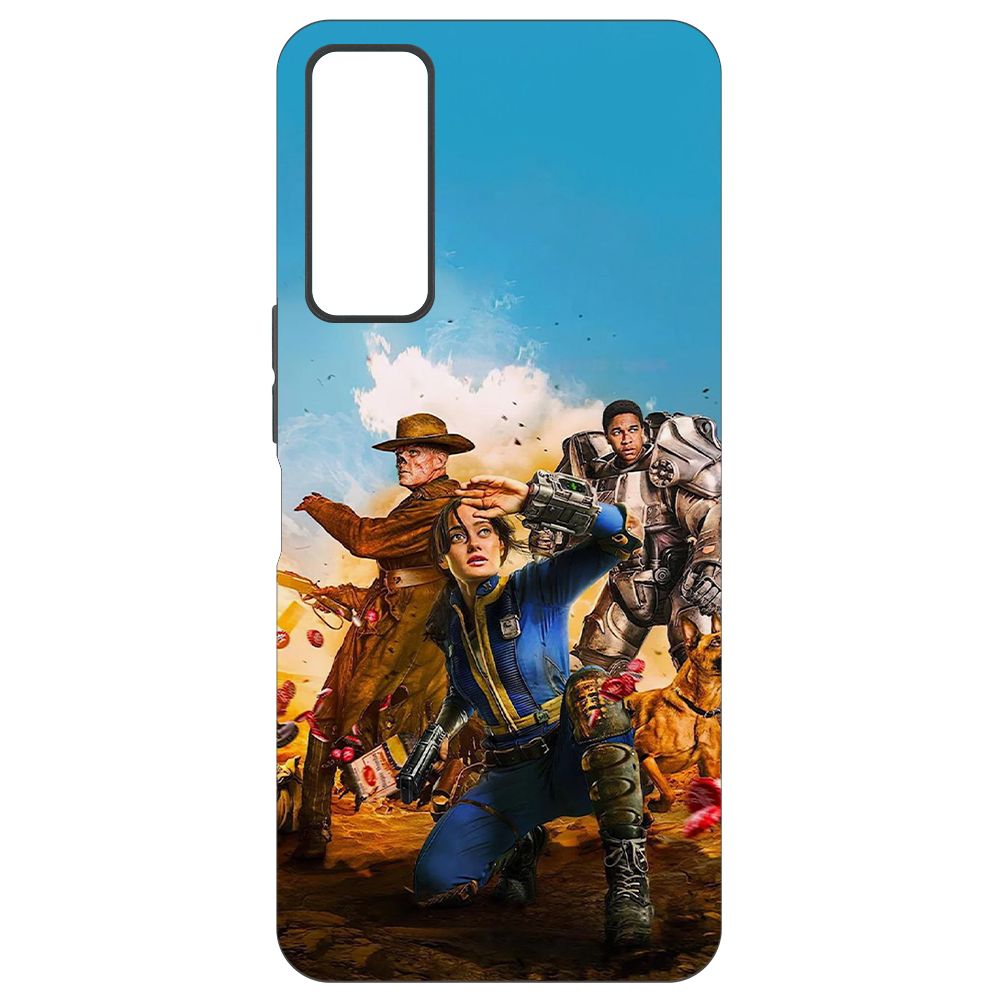 

Чехол-накладка Krutoff Soft Case Фоллаут (Fallout) - Люси, Гуль и Аарон для TCL 30 черный