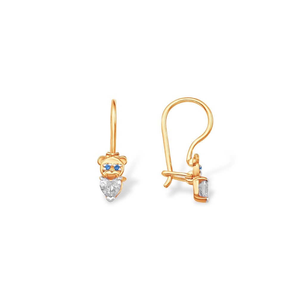 

Серьги из красного золота 585Gold 602001446, фианит, 602001446