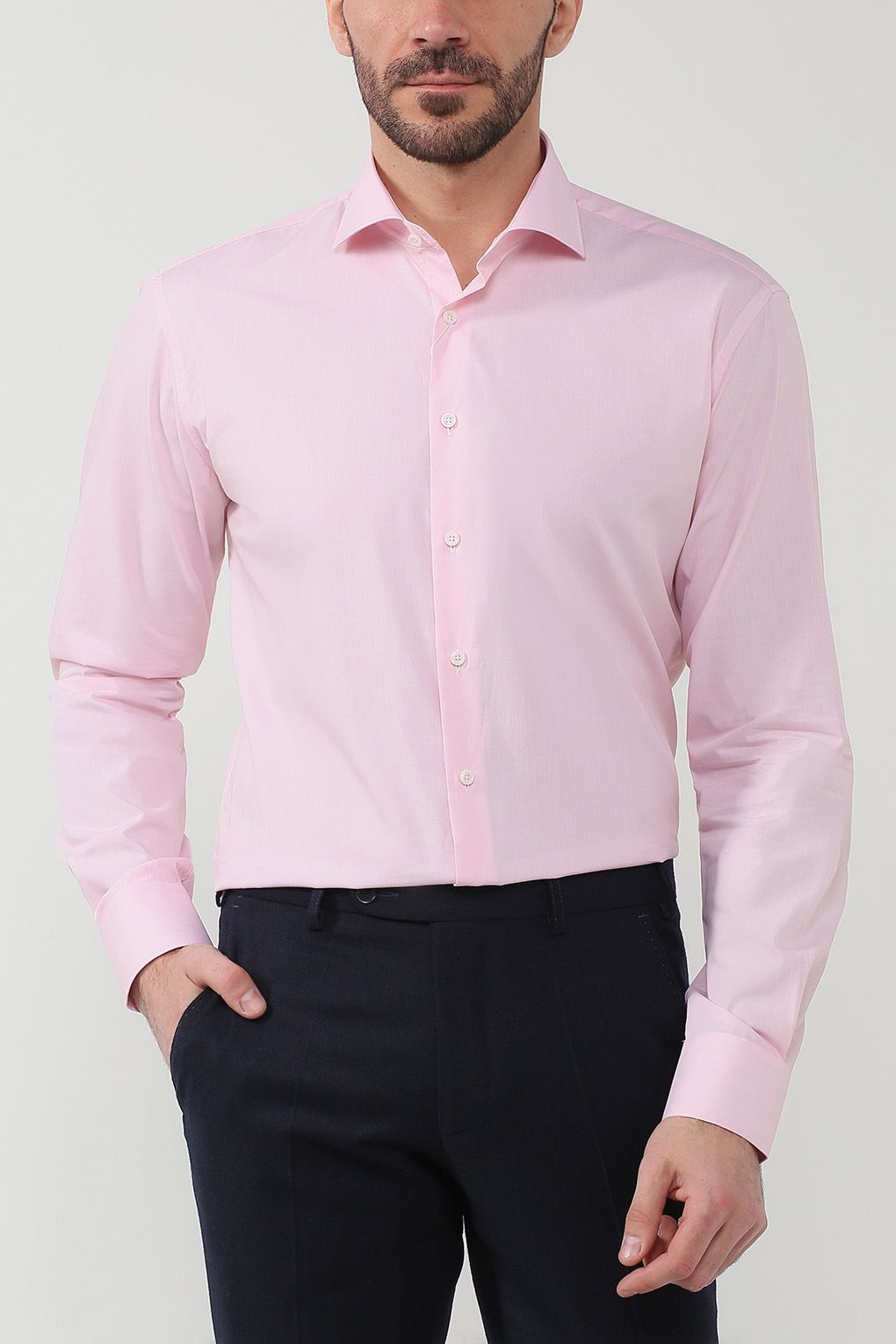 Рубашка мужская Peter Jorgen PJ20003096-007 розовая 46 RU
