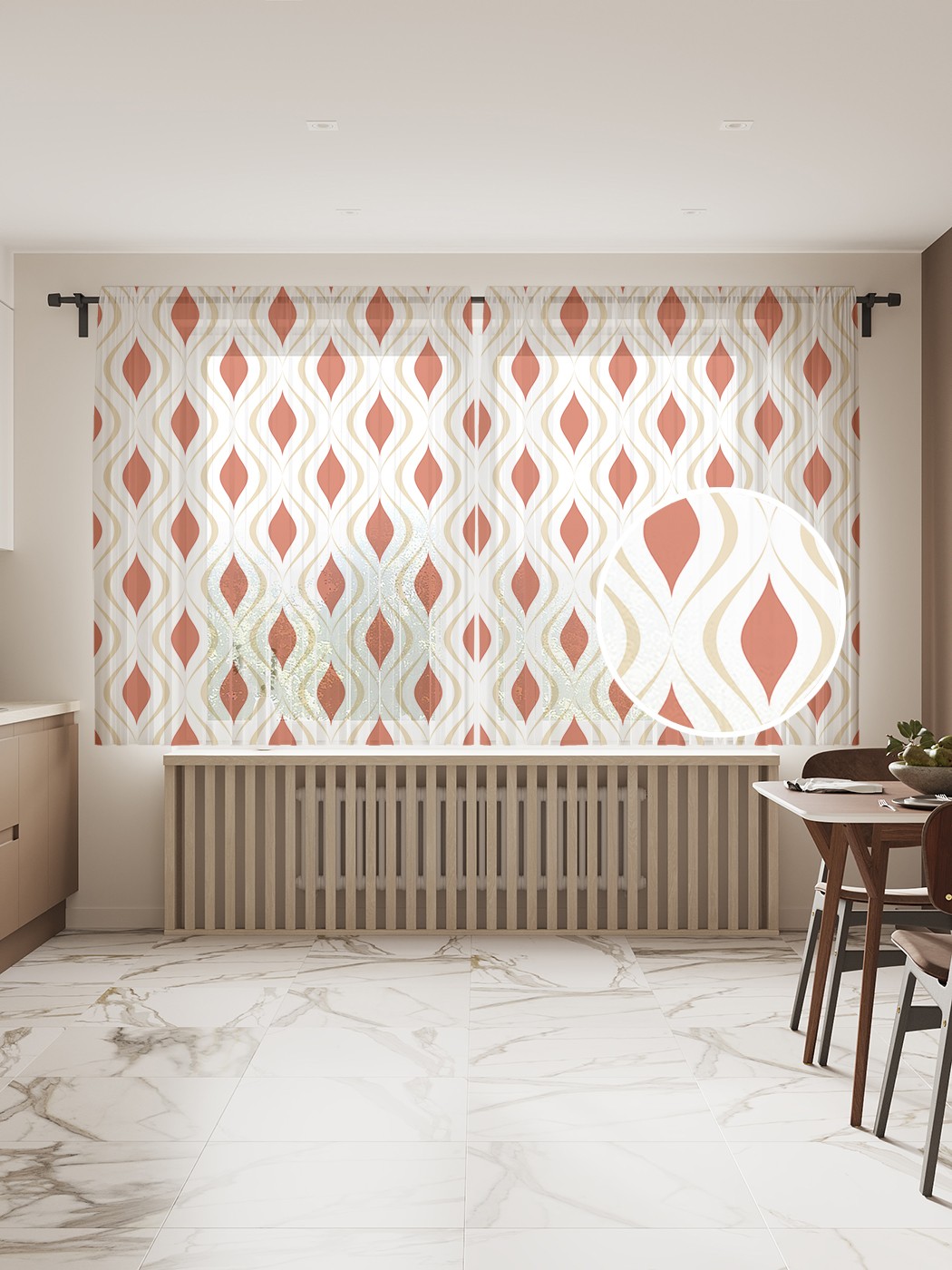 

Фототюль JoyArty "Миндалевидные формы" 145x180см, 2 полотна, лента, 50 крючков, Миндалевидные формы