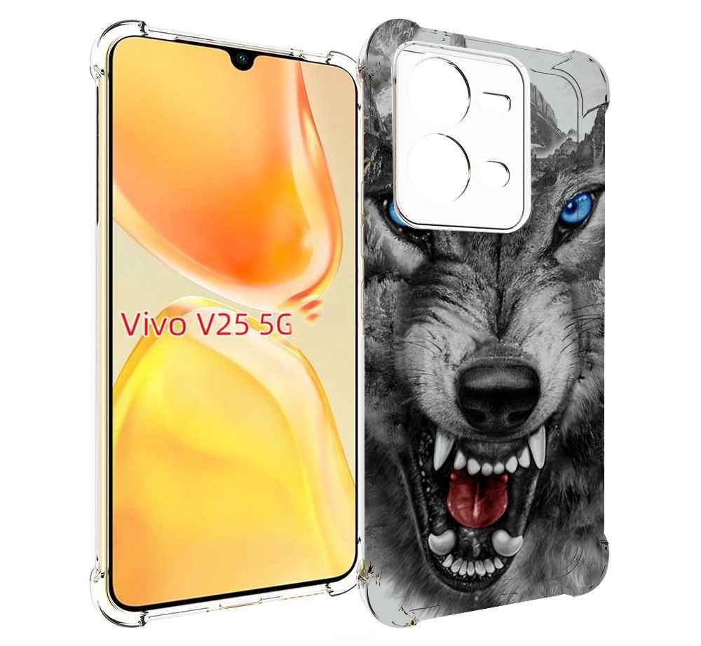 

Чехол MyPads Волк-частица мужской для Vivo V25 5G / V25e, Прозрачный, Tocco