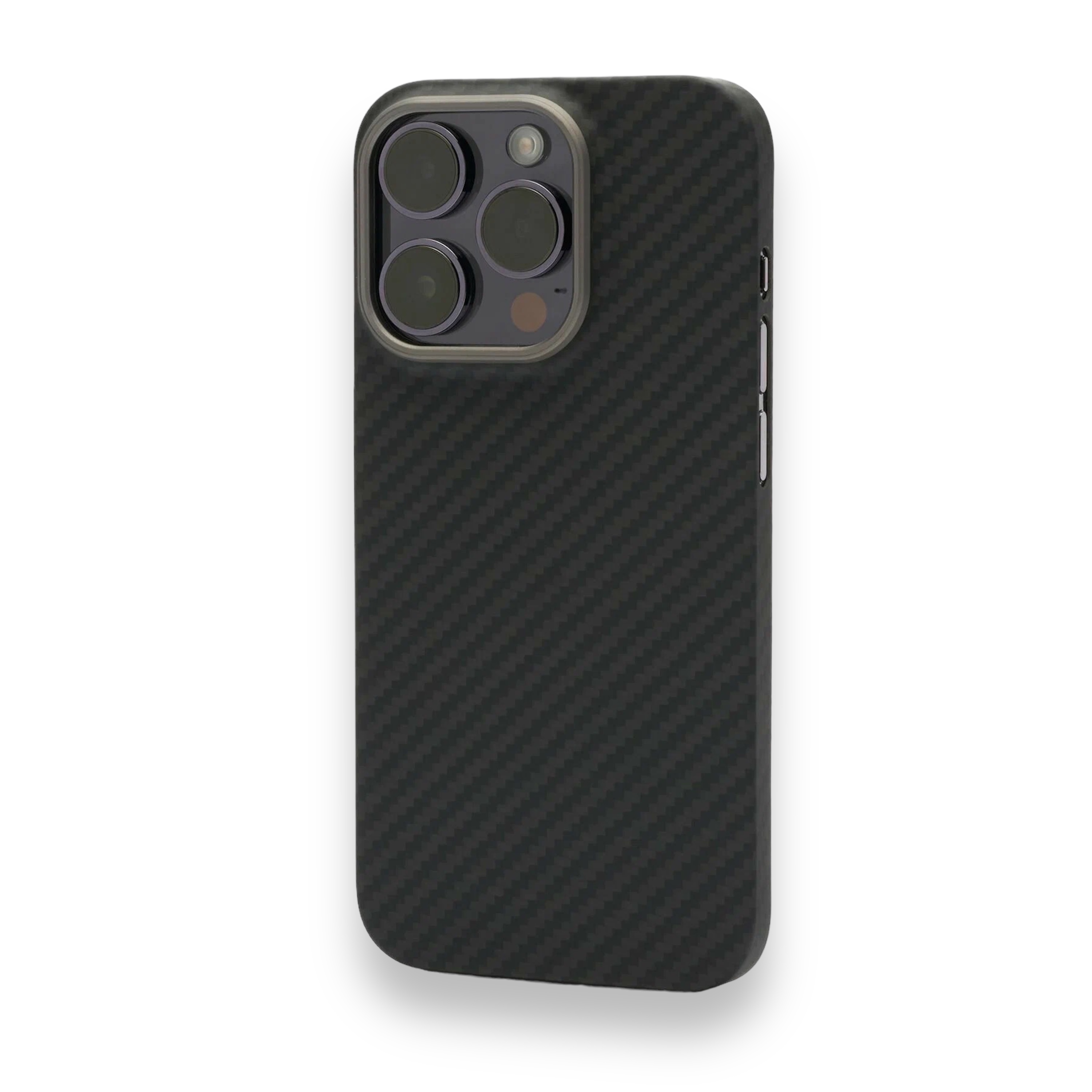 Чехол карбоновый для iPhone 15 Pro (MagSafe) Кевларовый из арамидного волокна