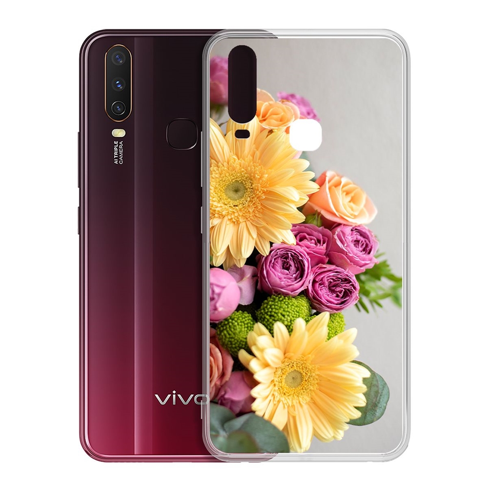 Чехол-накладка Krutoff Clear Case Букет для Vivo Y11/Y12/Y17